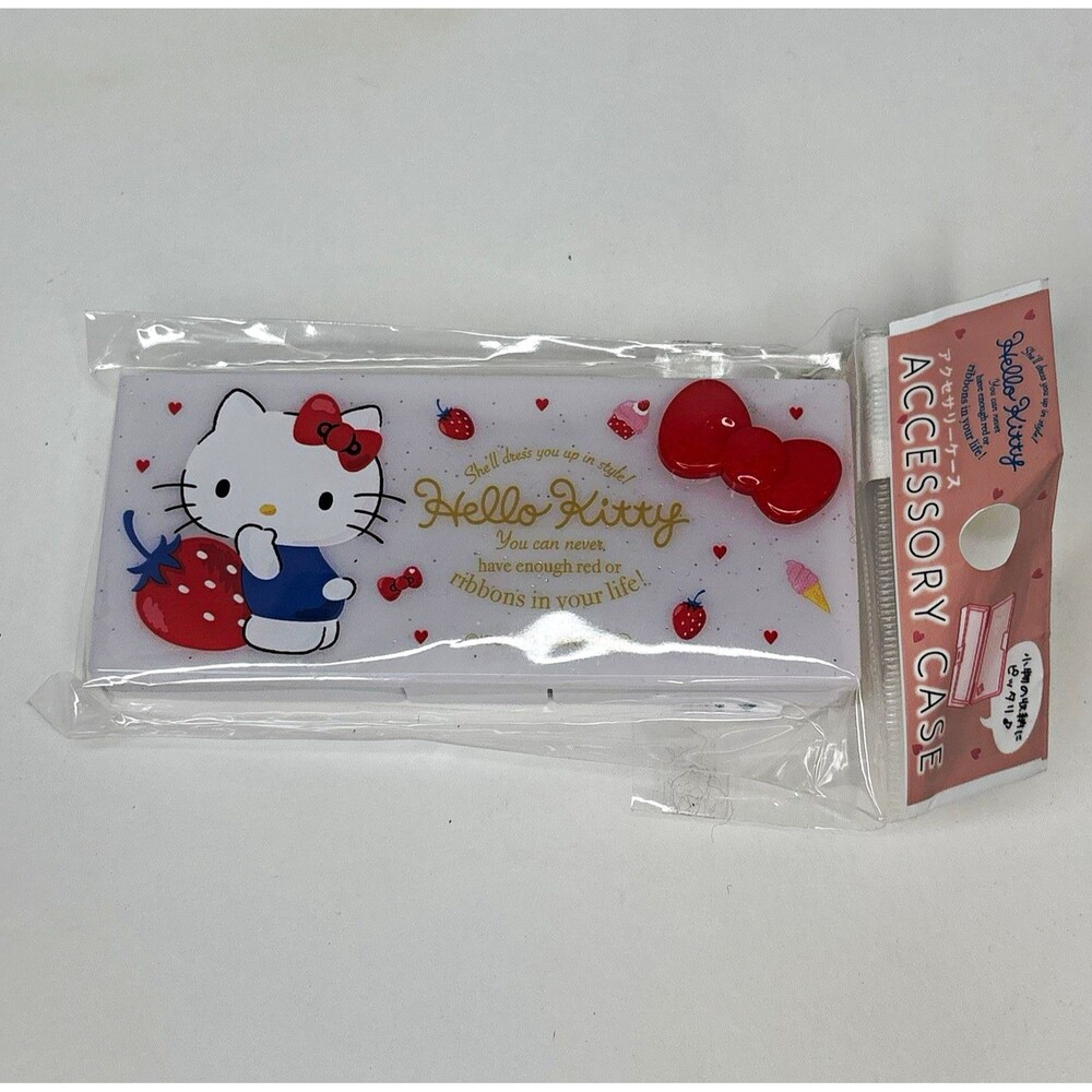 Hello Kitty Sanrio Accessory Case 2020 Strawberry Red Bow New Sealed 31086
